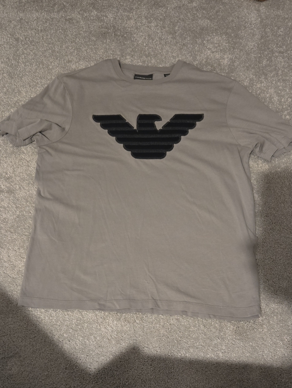 Emporio Armani Light Gray Short Sleeve Logo Tee